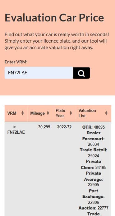 Evaluation Car Price app